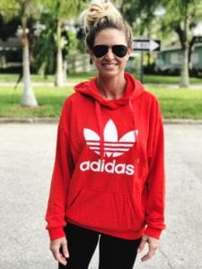 Red Adidas sweatshirt