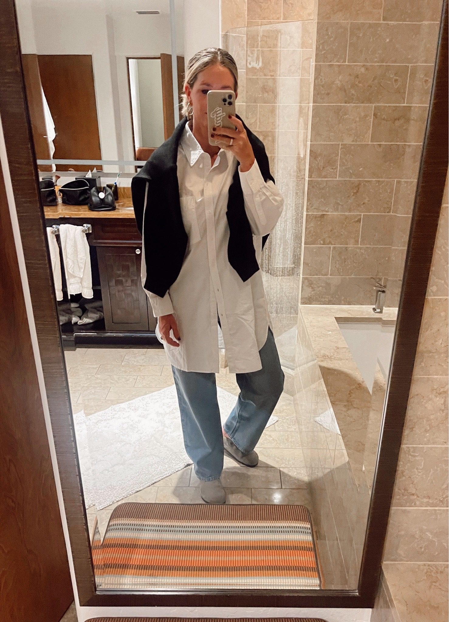 Payton White Tie Back Button Down